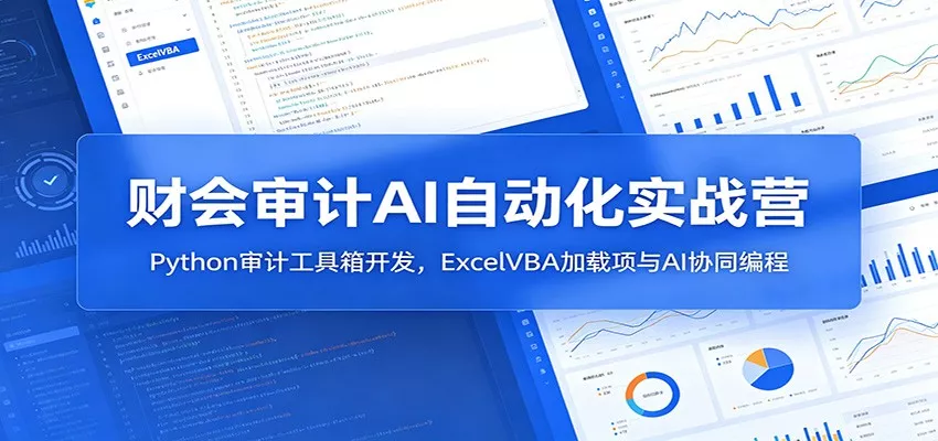 财会审计AI自动化实战营：Python审计工具箱开发，ExcelVBA加载项与AI协同编程网创项目-知识付费-在线课程-自媒体创业-网络副业-优利资源优利资源网